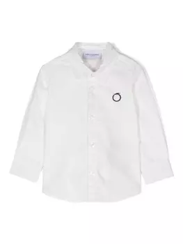 TRUSSARDI JUNIOR рубашка с вышитым логотипом, белый