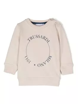 TRUSSARDI JUNIOR свитер с логотипом, нейтральный цвет