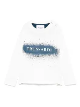 TRUSSARDI JUNIOR толстовка с брызгами краски, белый