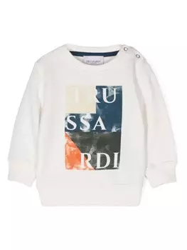 TRUSSARDI JUNIOR толстовка с графическим принтом, белый