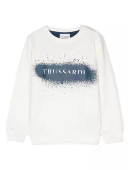TRUSSARDI JUNIOR толстовка с логотипом, белый