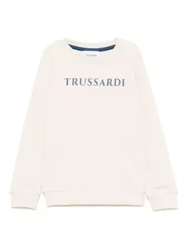 TRUSSARDI JUNIOR толстовка с логотипом, нейтральный цвет