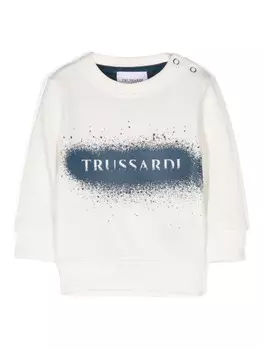 TRUSSARDI JUNIOR толстовка с логотипом, нейтральный цвет