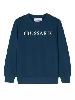 TRUSSARDI JUNIOR толстовка с логотипом, синий