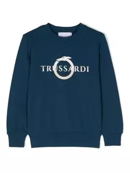 TRUSSARDI JUNIOR толстовка с логотипом, синий