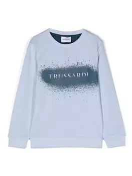 TRUSSARDI JUNIOR толстовка с логотипом, синий