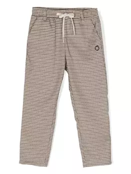 Trussardi клетчатые брюки с кулиской, коричневый