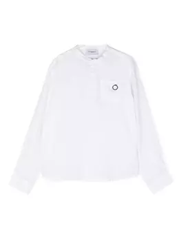 Trussardi льняная туника с вышитым логотипом, белый