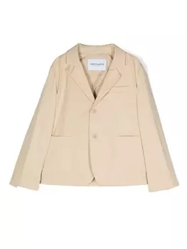 Trussardi пиджак с вышитым логотипом, нейтральный цвет