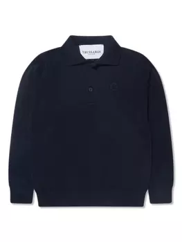 Trussardi рубашка поло с вышитым логотипом, синий