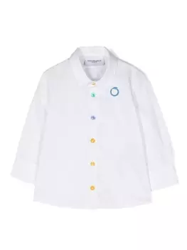 Trussardi рубашка с вышитым логотипом, белый