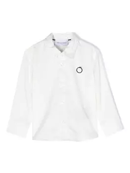 Trussardi рубашка с вышитым логотипом, белый