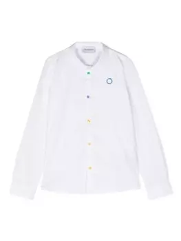 Trussardi рубашка с вышитым логотипом, белый