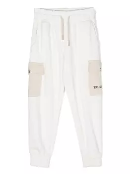 Trussardi спортивные брюки с вышитым логотипом, белый