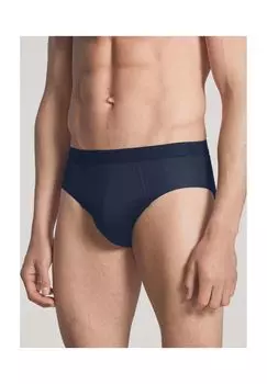 Трусы 100% NATURE, эластичный пояс, однотонные, мужские CALIDA, цвет Saphir Blue