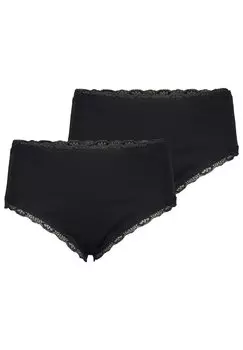 Трусы 2-PACK WITH LACE EDGE Devoted By Zizzi, черный