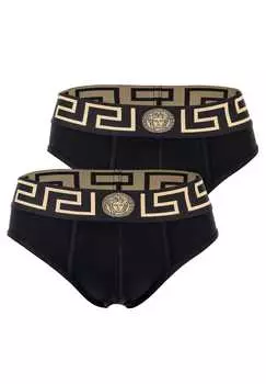 Трусы 2 шт. в упаковке - Топика хлопок однотонные Versace, черный