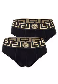 Трусы 2 шт. в упаковке - Топика хлопок однотонные Versace, черный