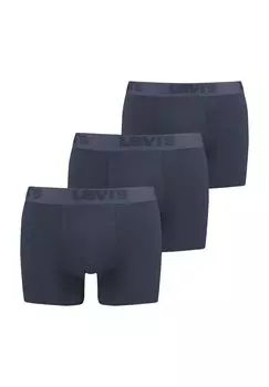 Трусы, 3 шт., пояс с логотипом, мужские Levi's, темно-синий