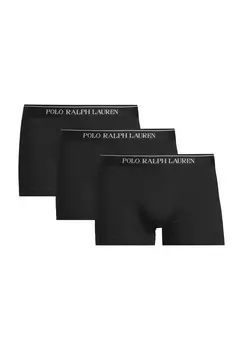 Трусы, 3 шт., пояс с логотипом, мужские POLO RALPH LAUREN, черный