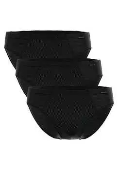 Трусы 3 шт. в упаковке - мини-трусики из хлопка и другие полоски тон в тон из смеси хлопка Ammann, черный