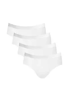 Трусы 4 шт. в упаковке - нижнее белье миди 24/7 хлопок логотип однотонные Sloggi, белый