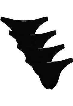 Трусы 4ER PACK HERREN STRING TANGA ENG ANLIEGEND STRETCH Fabio Farini, черный