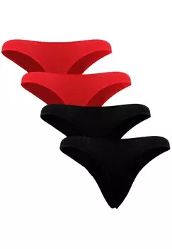 Трусы 4ER PACK HERREN STRING TANGA ENG ANLIEGEND STRETCH Fabio Farini, темно-красный