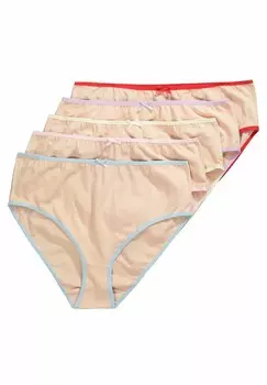 Трусы 5 PACK CONTRAST TRIM MIDI Ulla Popken, светло-коричневый