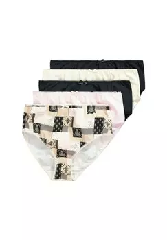 Трусы 5 PACK OF PATCHWORK PRINT Ulla Popken, черный