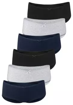 Трусы 6 SET COTTON HIPSTER MIT SCHLEIFE Fabio Farini, синий деним