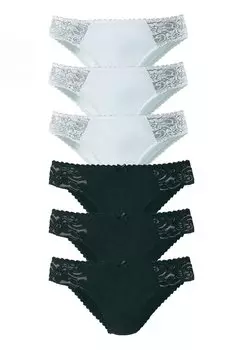 Трусы 6Pack LASCANA, черный/белый