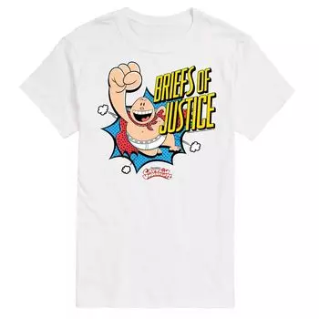 Трусы Big & Tall Captain Underpants Футболка с рисунком Briefs Of Justice License, белый