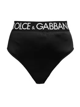 Трусы бикини с высокой талией и логотипом DOLCE&GABBANA, черный