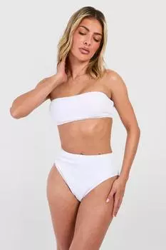 Трусы бикини с высокой талией Mix & Match boohoo, белый