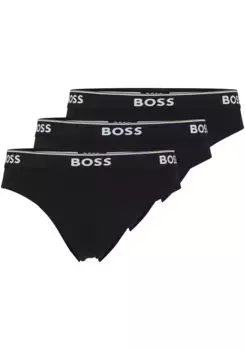 Трусы BOSS (3 шт.) с тканым поясом с логотипом, черный