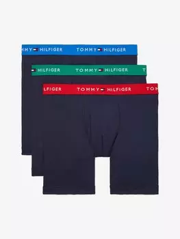 Трусы-боксеры classics из хлопка, 3 шт. Tommy Hilfiger, темно-синий/мульти