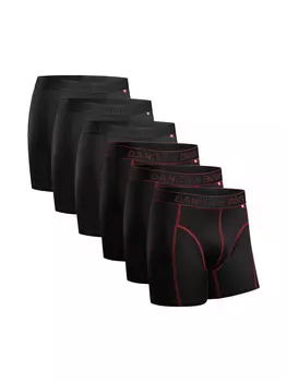 Трусы боксеры DANISH ENDURANCE Boxershorts Sports Trunks, цвет black/black/red seams