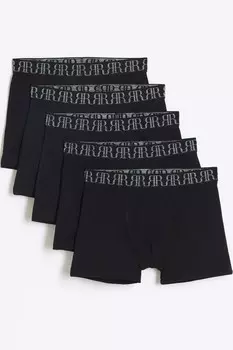 Трусы боксеры для мальчиков из 100% хлопка, 5 шт в упаковке River Island, черный