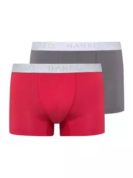 Трусы боксеры Hanro Cotton Essentials, серый/красный