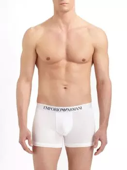 Трусы-боксеры из эластичного хлопка Emporio Armani, белый
