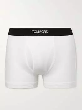 Трусы-боксеры из эластичного хлопка и смеси модала TOM FORD, белый