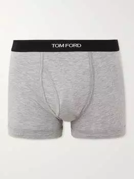 Трусы-боксеры из эластичного хлопка и смеси модала TOM FORD, серый