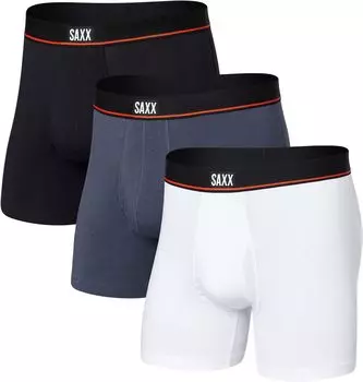 Трусы-боксеры из эластичного хлопка Non-Stop, 3 шт. SAXX UNDERWEAR, цвет Black/Deep Navy/White