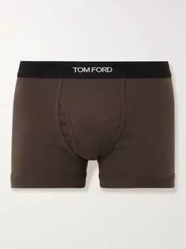 Трусы-боксеры из эластичного хлопка TOM FORD, коричневый
