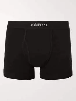 Трусы-боксеры из эластичного хлопка TOM FORD, черный
