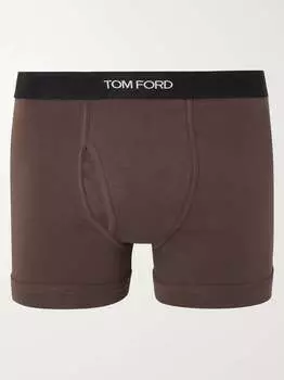Трусы-боксеры из эластичного хлопка TOM FORD, коричневый