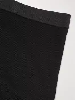 Трусы-боксеры из хлопка и модала в рубчик ZEGNA, черный