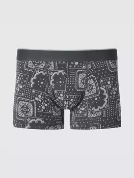 Трусы-Боксеры из хлопка низкая посадка, с принтом Uniqlo, цвет 07 серый