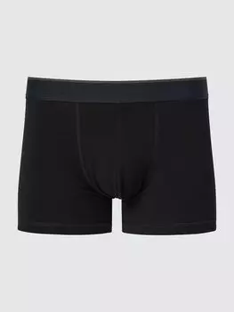 Трусы-Боксеры из хлопка низкая посадка Uniqlo, цвет 09 черный